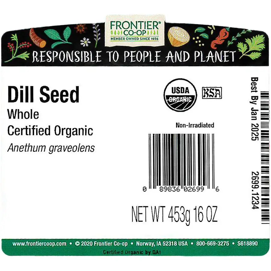 Dill Seed, Whole, Organic 1 lb. – Aroma&Taste