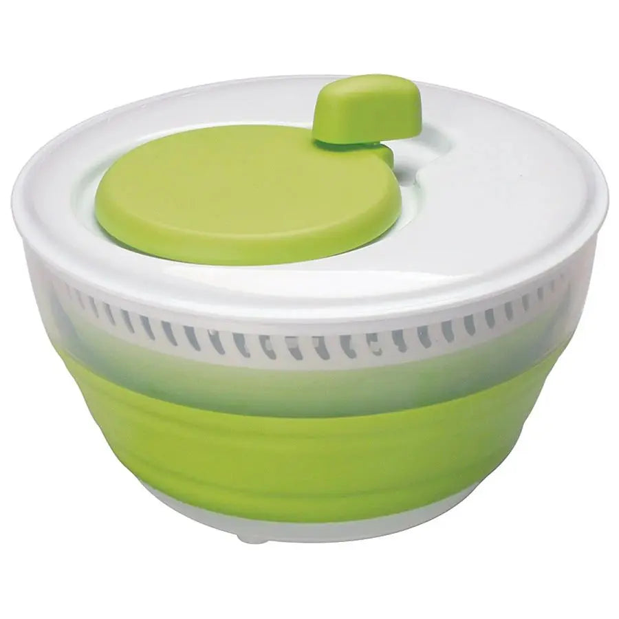 Green and White 3 Quart Collapsible Salad Spinner