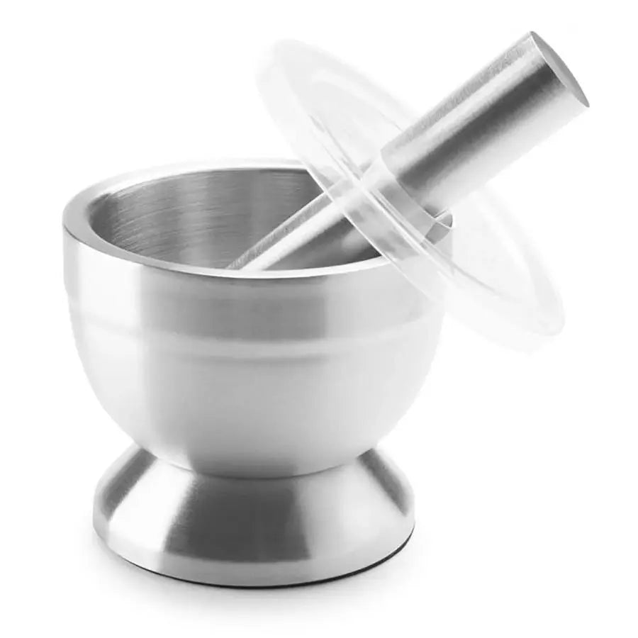 Harold Import Company Stainless Steel Mortar Pestle with Cover 3.5" x 4"