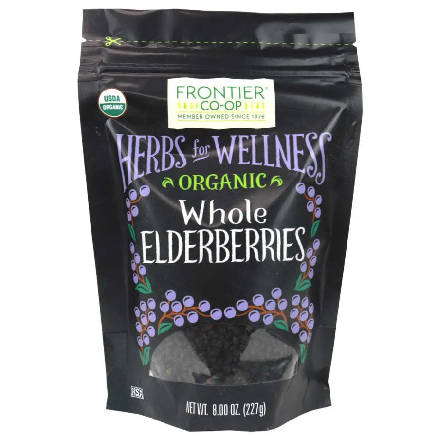 Frontier Co-op Organic Elderberries, Whole 8.00 oz.